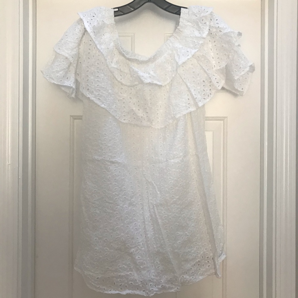 ASOS Eyelet Off-Shoulder Mini Dress